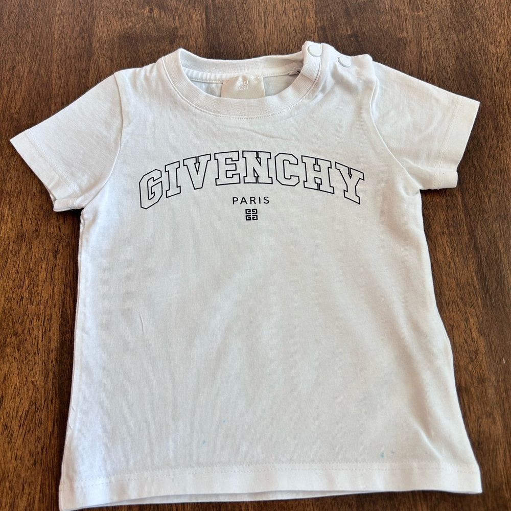 Givenchy White Short Sleeve Tee with Bold Logo